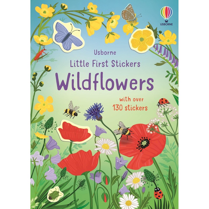 Carte pentru copii, Usborne, Little First Stickers Wildflowers, 3+ ani