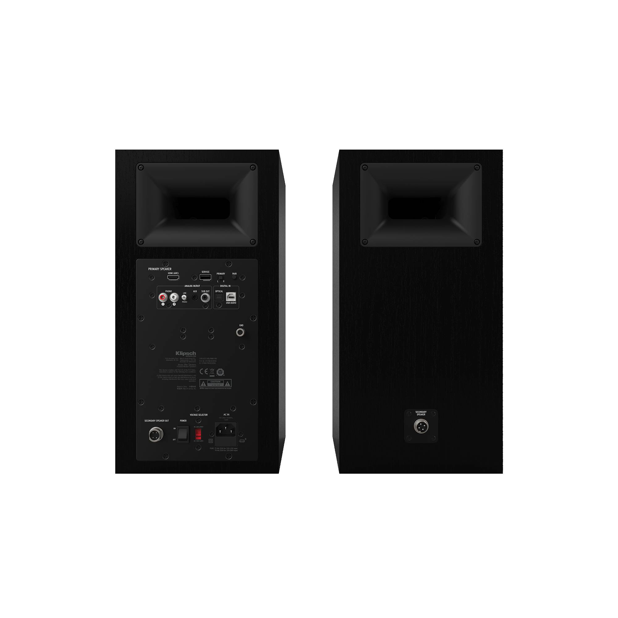 Set 2 boxe active Klipsch The Nines, Negru mat