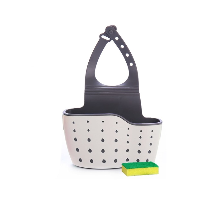 Teaca Suport pentru Burete de Vase Bucatarie pentru Chiuveta, Curea Reglabila din Silicon