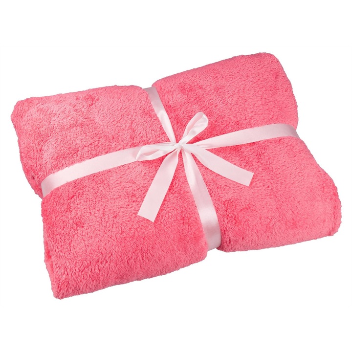 Одеяло, Dkaren, Полиестер, 180 x 240 см, Тъмно розово