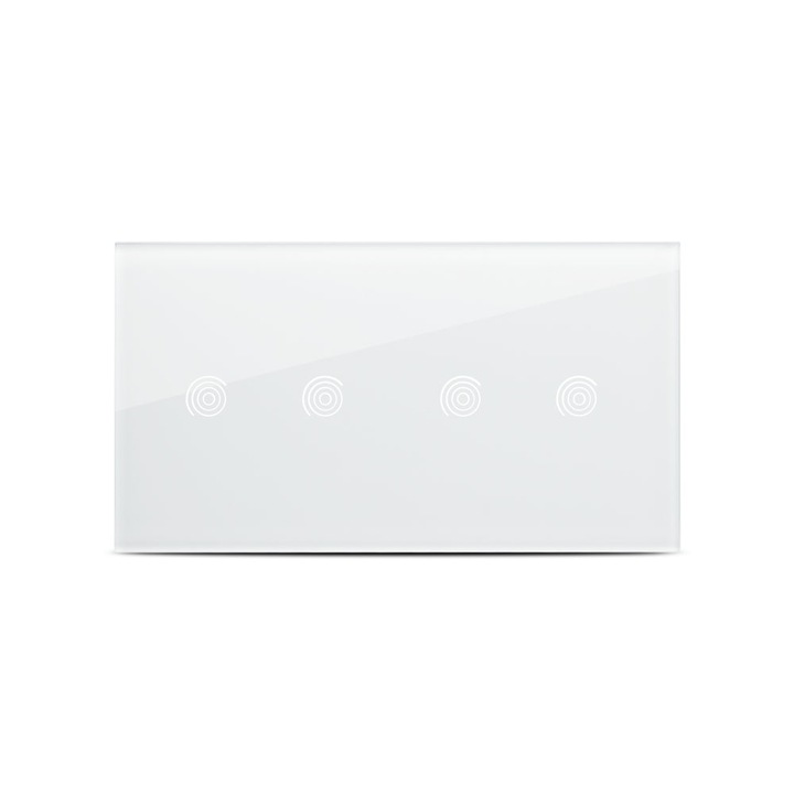 Panou Dublu Pulsar Touch 2T+2T Alb Sticla
