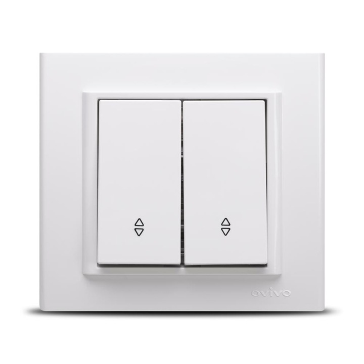 Intrerupator Dublu Cap Scara Ovivo Mina 16 A Incastrat Alb ST