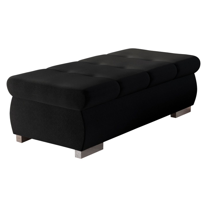 Taburet mare Herkules, MIRJAN24, negru catifea, 120x60x39 cm