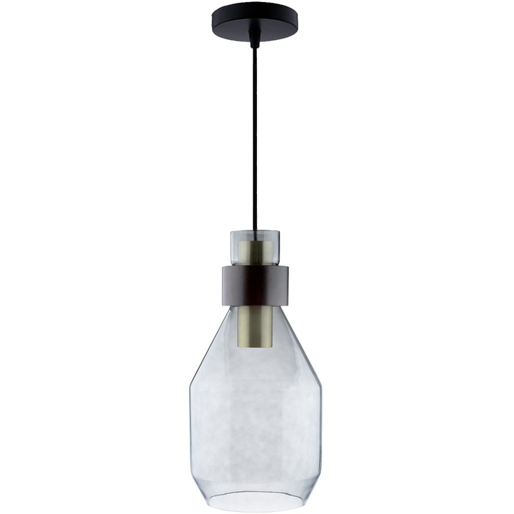 Lampa suspendata in stil loft, UMBRA, 1xE27, Sticla gri, Lumiled