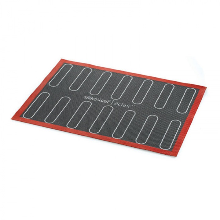 Covoras silicon microforat pentru eclere, choux, doua fete, dimensiuni 30 x 40 cm