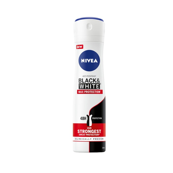 Spray antiperspirant, Black White Max Protection, Nivea, 150 ml, Multicolor