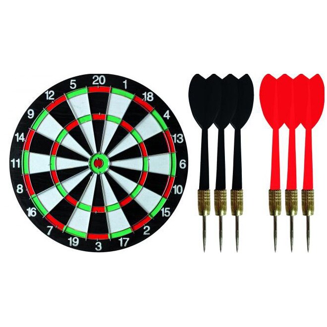 XQ Max Set Darts Completo – Bersaglio In Setole 18'' Con 6 Frecce In Acciaio E Tabellone Segnapunti