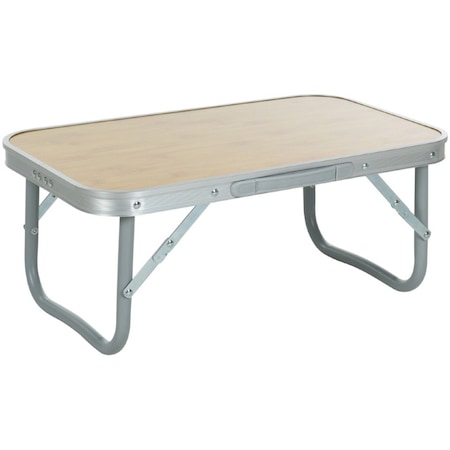 Masa camping pliabila 56x34x24 cm, MDF, aluminiu, bej