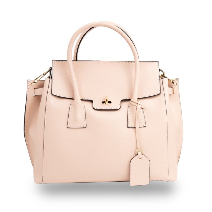Női táska, bőr, Toro Nero, Ioana, világos rózsaszín