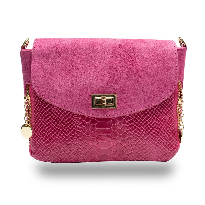 Дамско портмоне, кожа, Toro Nero, Berenice, фуксия