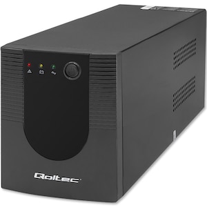 UPS Qoltec Monolith Line Interactive 1500VA 900W, unda sinusoidala simulata, baterie integrata 12V 9Ah, protectie avansata la supratensiune, suprasarcina si scurtcircuit, ideal pentru PC, echipamente de retea si telefoane VoIP, performanta