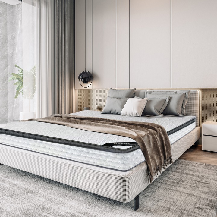 Sincere Vega, Hipoallergén Ortopéd Táskarugós Matrac, 7 Komfortzónás, H3 Keménység, 120x200x26cm
