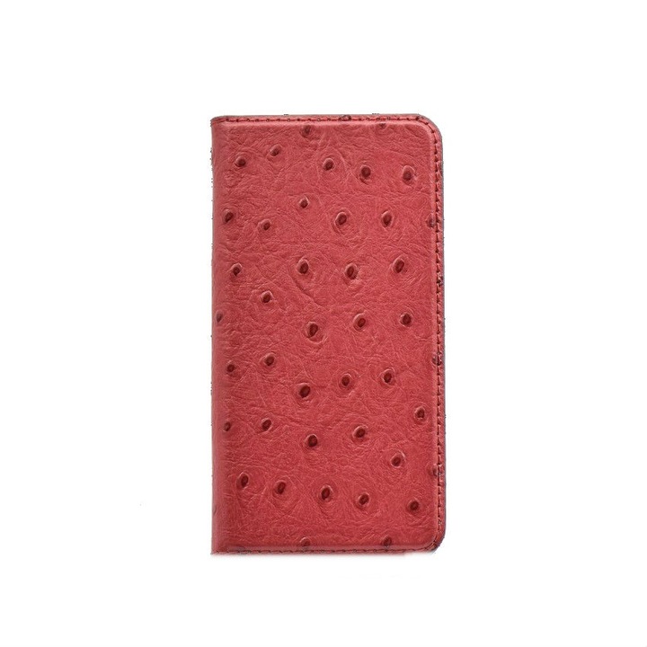Калъф Tellur Book, Магнитен, Щраусова кожа, За Huawei P9 Lite, Червен