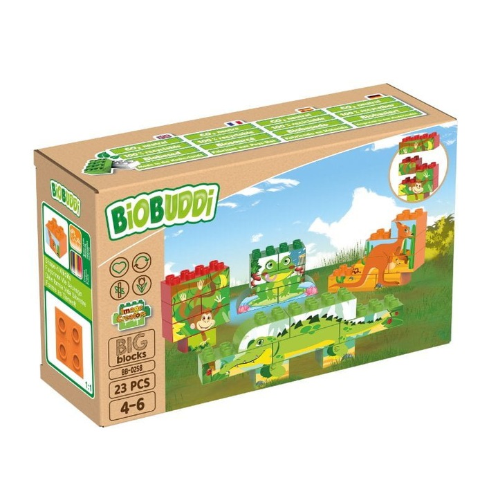 Конструктор, BioBuddi, Диви животни, 23 части, 4 години+