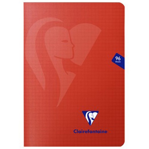 Caiet capsat A5 Clairefontaine Mimesys, 48 file, 14,8 x 21 cm, Matematica, Rosu