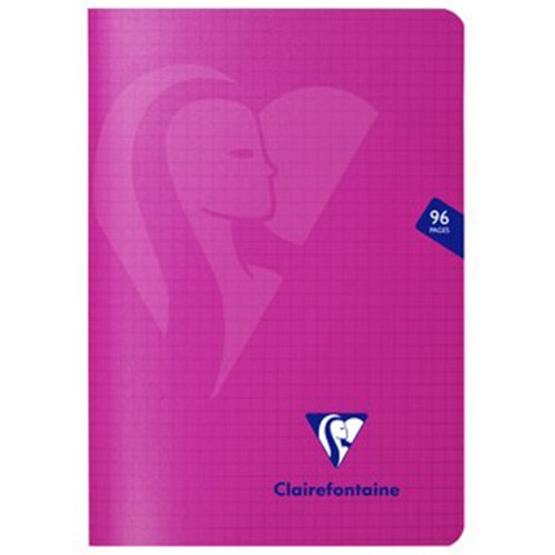Caiet capsat A5 Clairefontaine Mimesys, 48 file, 14,8 x 21 cm, Matematica, Roz