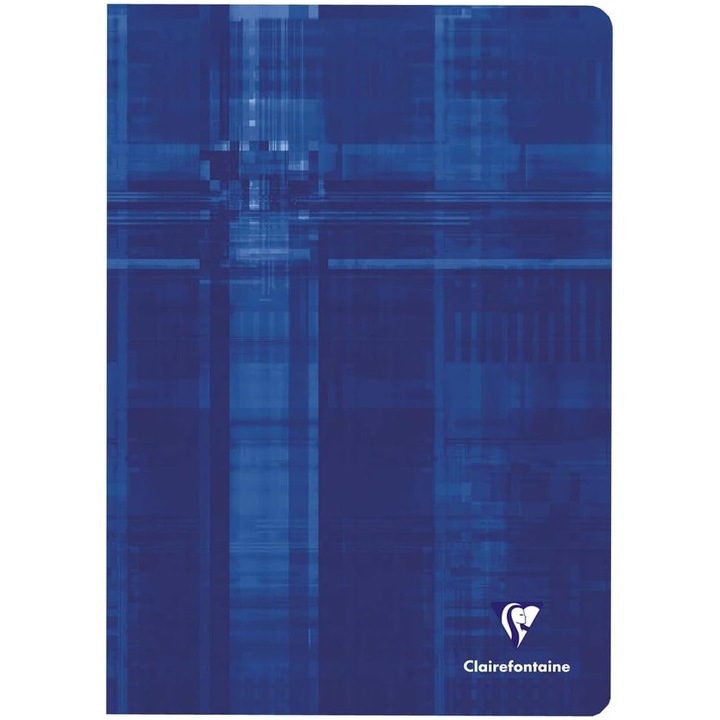 Caiet capsat A5+ Clairefontaine, 60 file, 16,5 x 21 cm , Matematica, Albastru