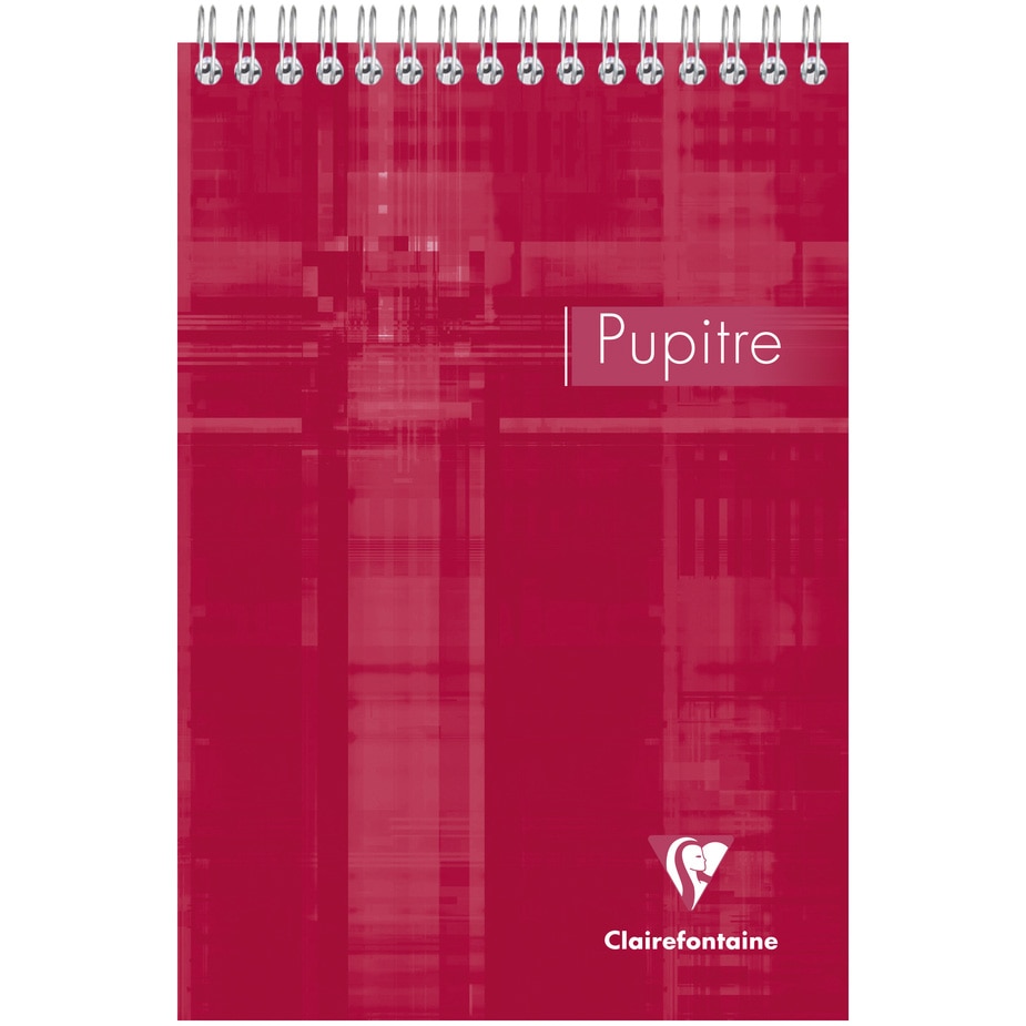Blocnotes A5 cu spirala Clairefontaine Pupitre, 80 file, Dictando, Rosu
