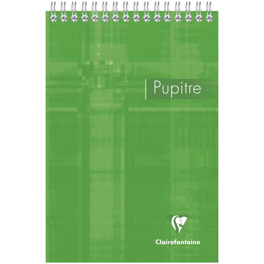 Blocnotes A5 cu spirala Clairefontaine Pupitre, 80 file, Matematica, Verde