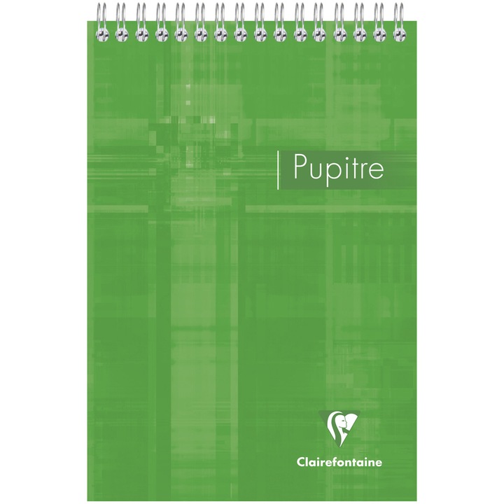 Бележник А5 със спирала Clairefontaine Pupitre, 80 листа, Математика, Зелен