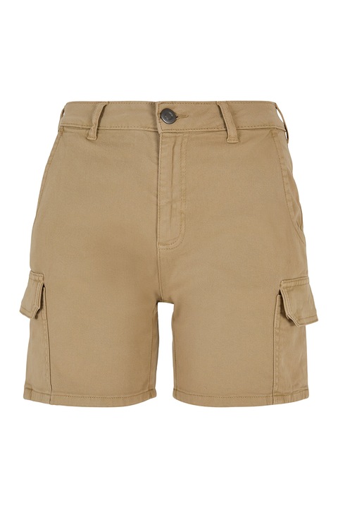 Urban Classics, Pantaloni scurti cargo cu talie inalta, Bej inchis
