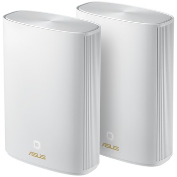 Sistem Wi-Fi Mesh ASUS ZenWiFi AX Hybrid XP4 (2-PK), AX1800 + AV1300, Dual-Band, acoperire 500m², Quad-Core 1.2GHz CPU, 256MB/512MB Flash/RAM, Gigabit, AiProtection Pro, Adaptive QoS, VPN server/client, IPTV, OFDMA, Beamforming, AiMesh