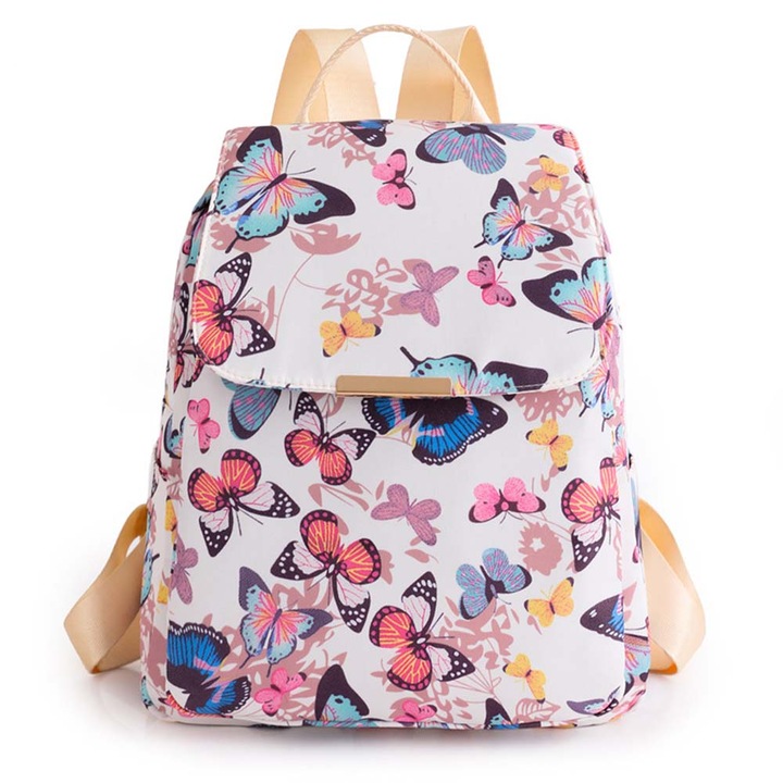 Dollcini, divatos női hátizsák, nylon táska, pillangómintás, utazás/munka/napi, 428223, Rózsaszín