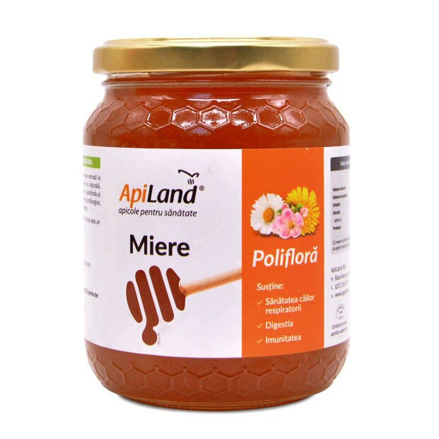 Miere Poliflora Cruda 500gr, Apiland - EMAG.ro