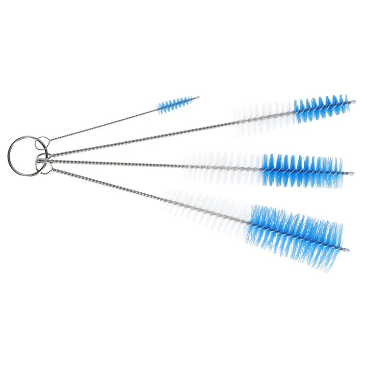 Set De 4 Perii Pentru Curatarea Recipientelor, Universal, Albastru, Abs Si Silicon, 10 cm, Set 4 Bucati, Manopera De Inalta Calitate, De Lunga Durata
