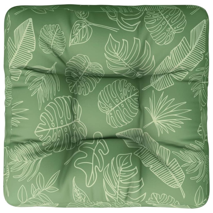 Perna de paleti vidaXL, model frunze, 60 x 60 x 12 cm, textil, 1.25 Kg