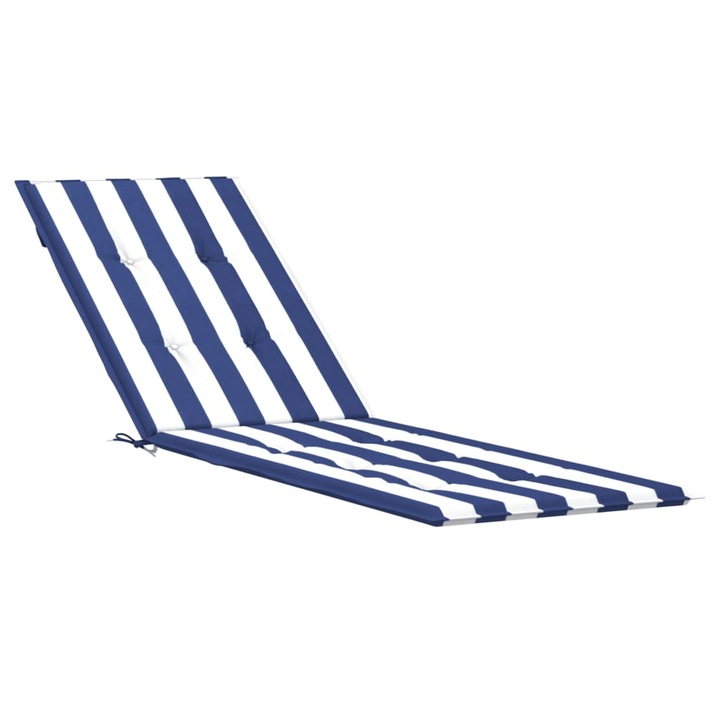 Възглавница за стол шезлонг vidaXL, синьо и бяло райе, Оксфорд плат, 0.8 Kg