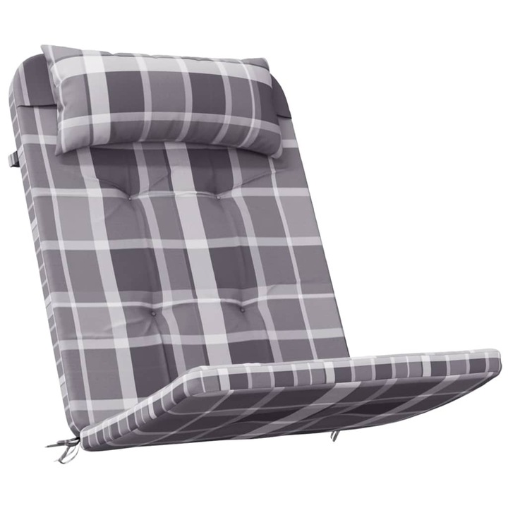 Set perne scaun Adirondack vidaXL, 2 buc, gri, careuri, textil oxford, 2.5 Kg