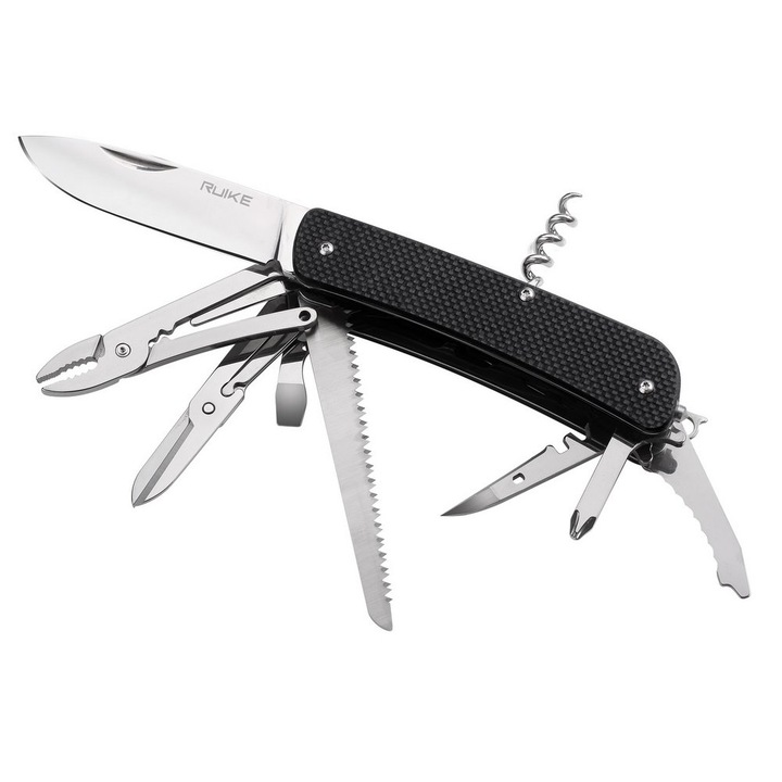 Нож RUIKE L51-B, Сгъваем, Ежедневен, Мултифункционален, Черен