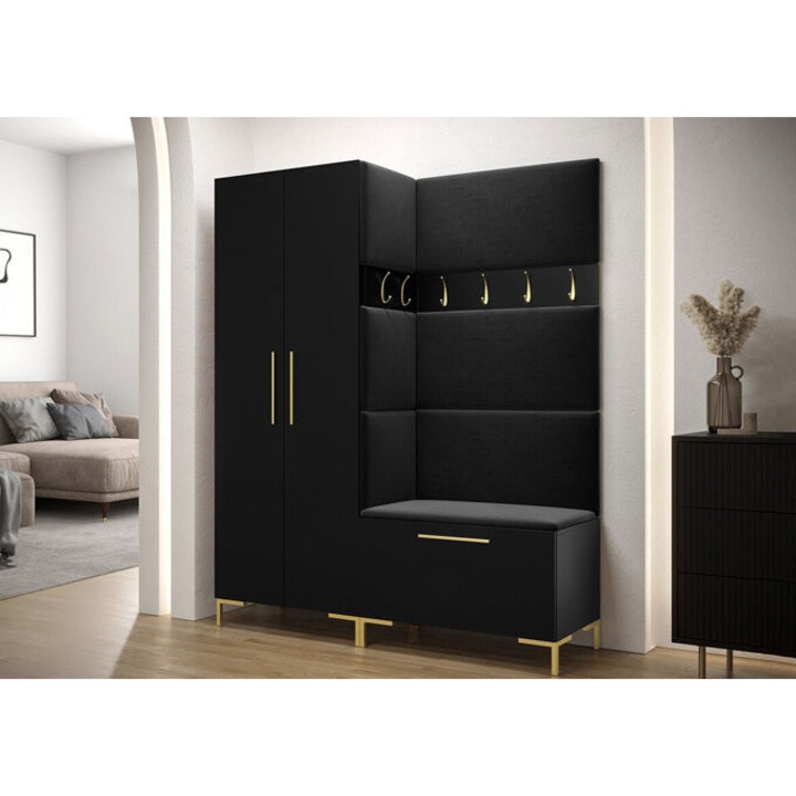 Előszoba garnitúra Hartford F100, Fekete