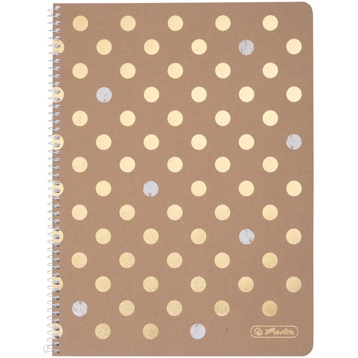 Herlitz jegyzetfüzet készlet, 5 db, A4, egyspirál, 80 lap, 70g/m², perforációk és mikroperforációk, négyzetrácsos, Pure Glam motívum