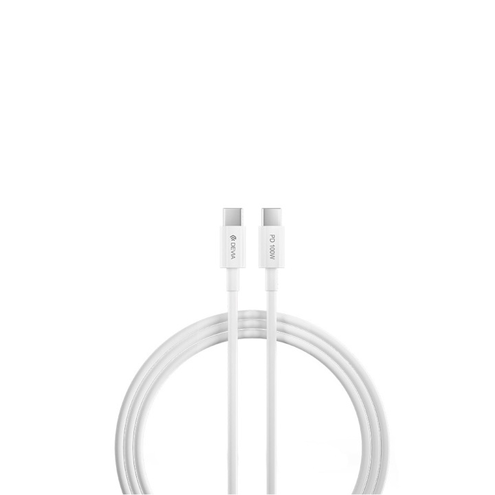 Devia USB Type-C - USB Type-C adat- és töltőkábel 1,5 m-es vezetékkel - Devia Smart Series 100W C To C PD Cable - 100W - fehér (ST379536)