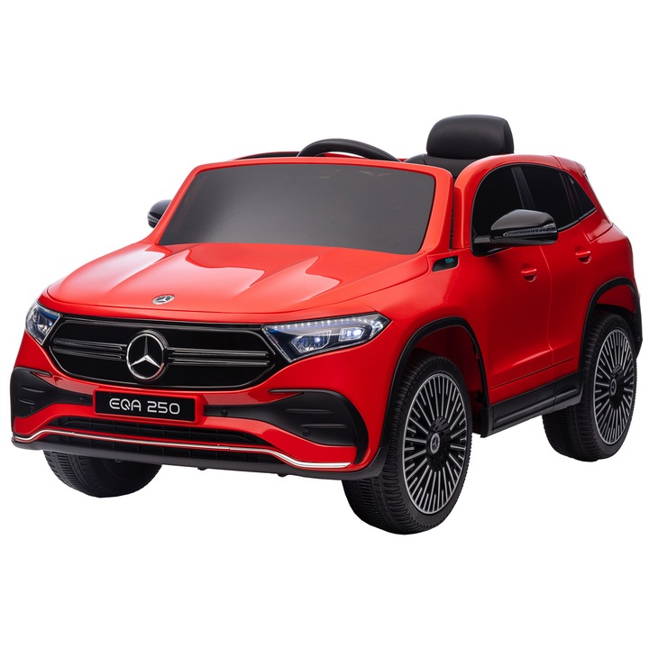 Masinuta electrica Premier 4x4 Mercedes EQA 250, 12V, roti cauciuc EVA, scaun piele ecologica, rosu