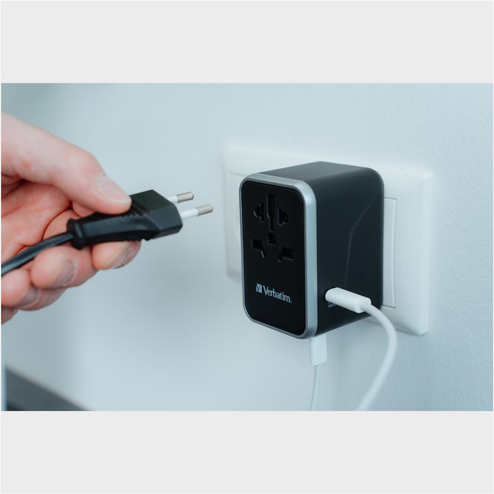 Adaptor universal Verbatim UTA-04, 6-in-1, 1xUSB-C, PD 61W, QC 3.0, 1xUSB-C, 3xUSB-A