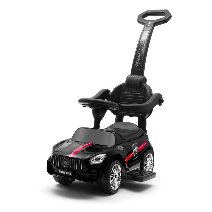 Кола Baby Mix, С родителска дръжка, Черен
