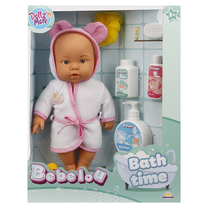 Кукла Dolz'n More - Bebelou: В банята, Розов, 35 см