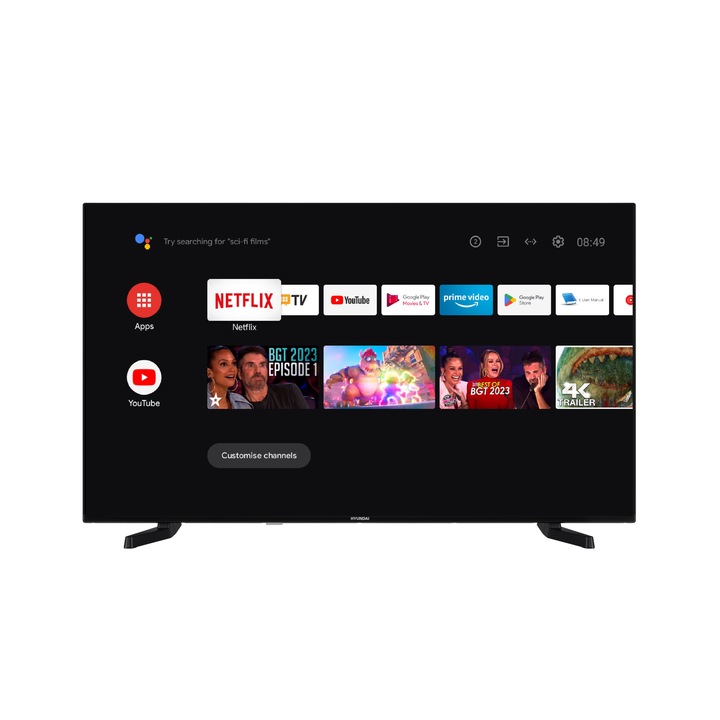 Televizor HYUNDAI 50 HYN 8100 AN4K, Smart Android TV, 4K Ultra HD, 126 cm, Clasa E