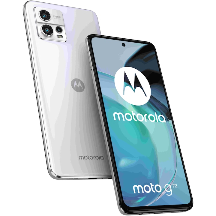 Motorola Moto g72 mobiltelefon, Kártyafüggetlen, Dual SIM, 8GB RAM, 128GB, Fehér