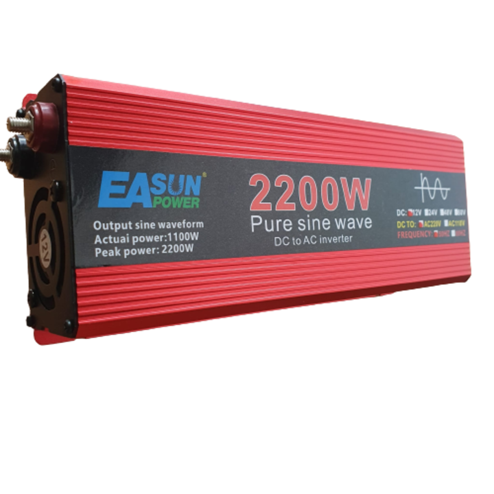 Invertor, EASUN IPOWER, 12V, 2200W, Sinus pur pentru Sisteme de panouri fotovoltaice, rulote, camping