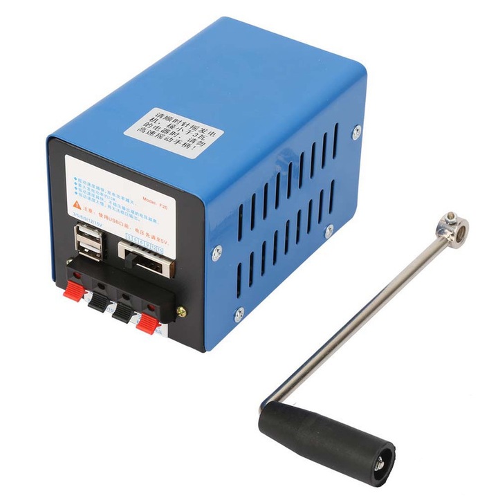 Generator, Metal, 2000 RPM, USB, Albastru