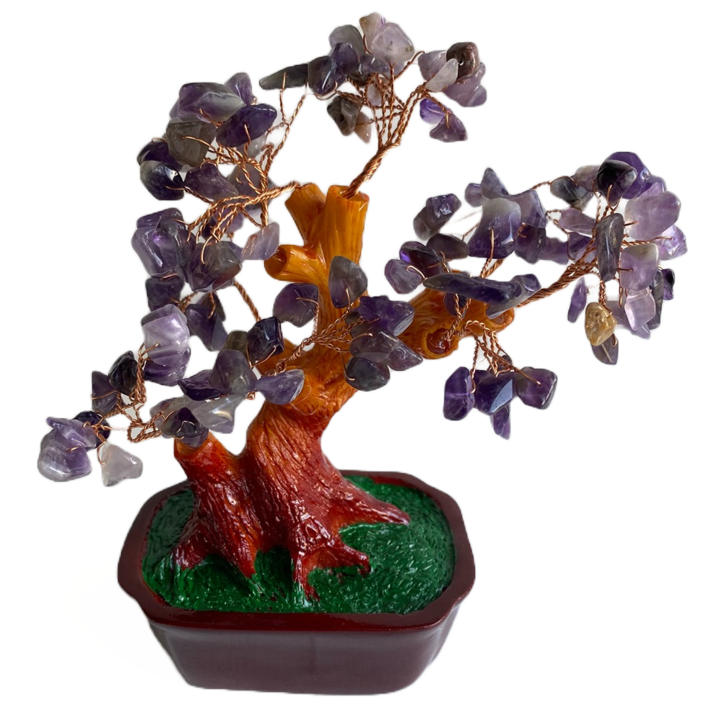 Copacel Feng Shui cu pietre semipretioase, mov, 22cm