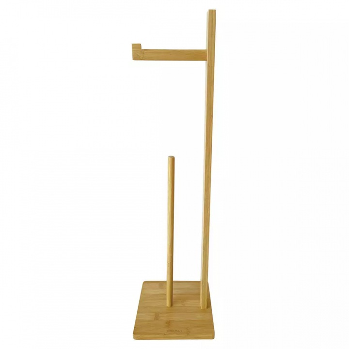 WC-papír tartó KINGHOFF KH-1692, bambusz, 19x19x66,5cm