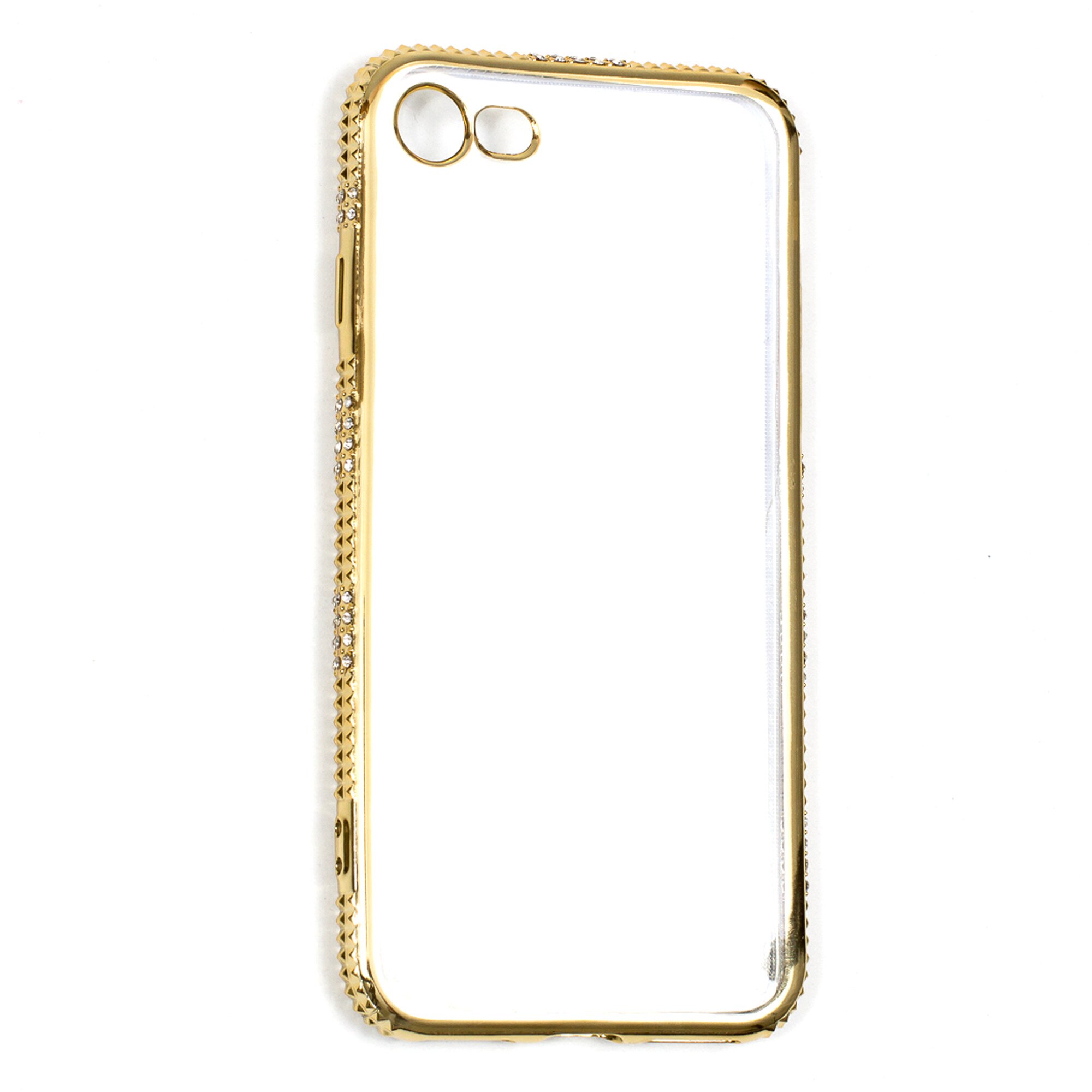 Husa Rhinestone Silicon, Electroplating Cu Cristale, iPhone 7, Auriu
