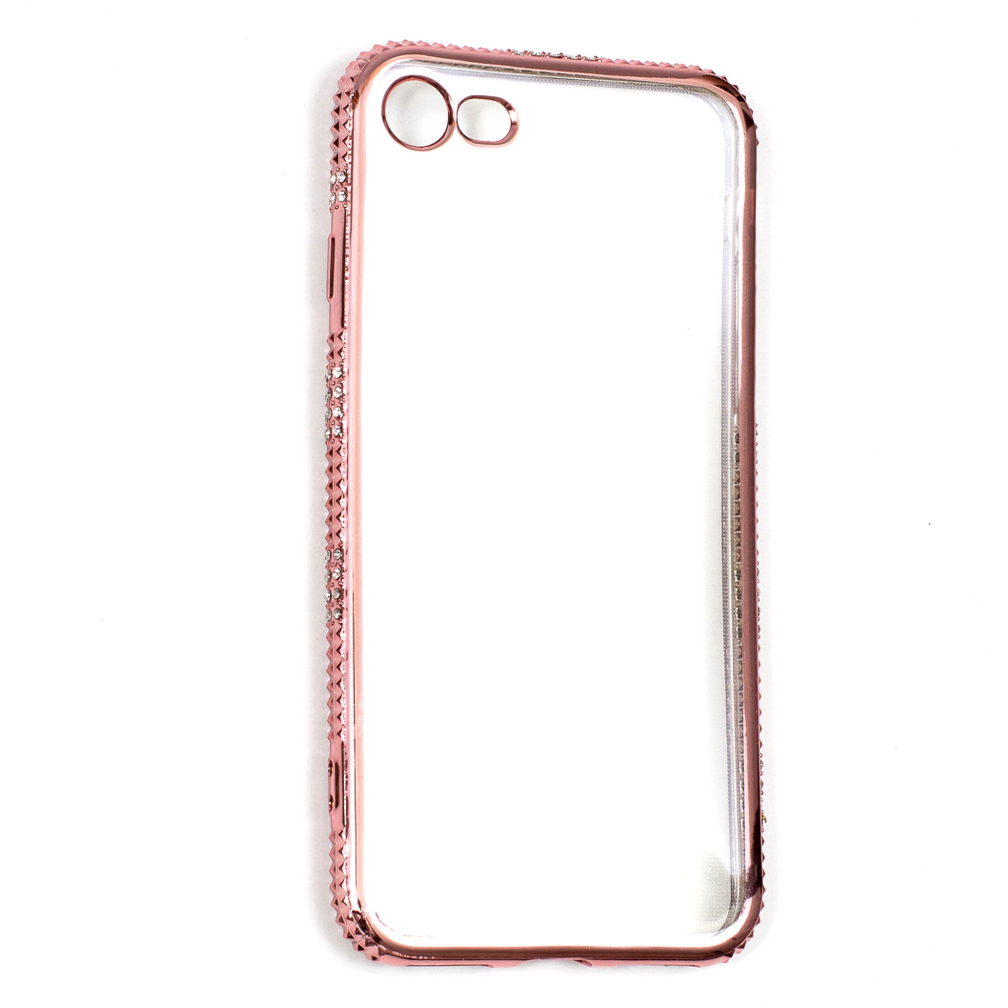 Husa Rhinestone Silicon, Electroplating Cu Cristale, iPhone 7, RoseGold