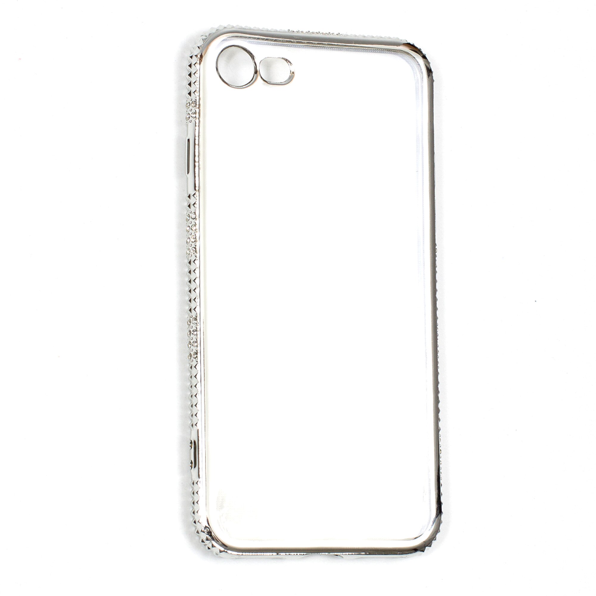 Husa Rhinestone Silicon, Electroplating Cu Cristale, iPhone 7, Silver