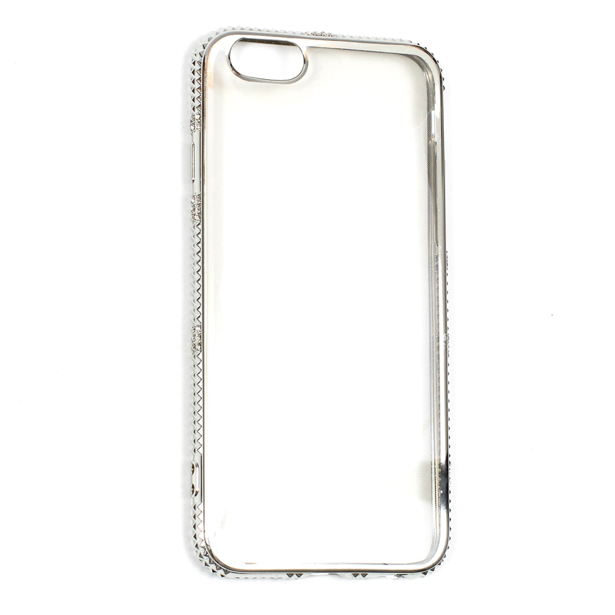Husa Rhinestone Silicon, Electroplating Cu Cristale, iPhone 6 / 6S, Silver